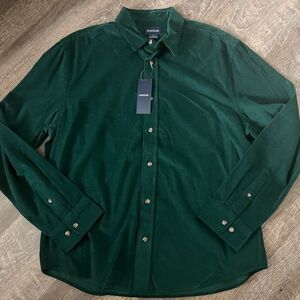 Haggar Corduroy Men's Regular Fit Button-Down Shirt-Size Large